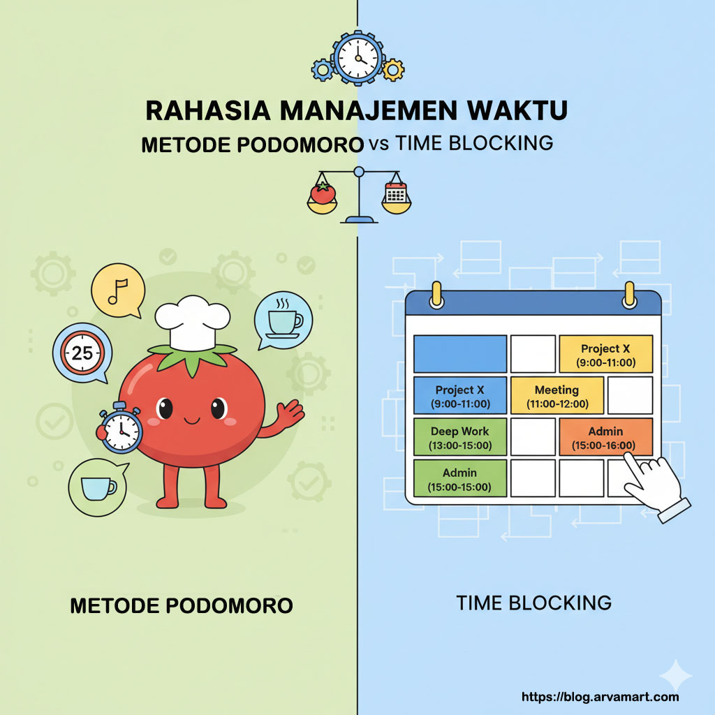 Rahasia Manajemen Waktu: Metode Pomodoro vs Time Blocking